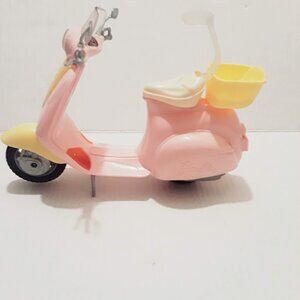 Mattel Barbie Doll Pink Vespa Scooter Pink & Yellow w/ Kickstand